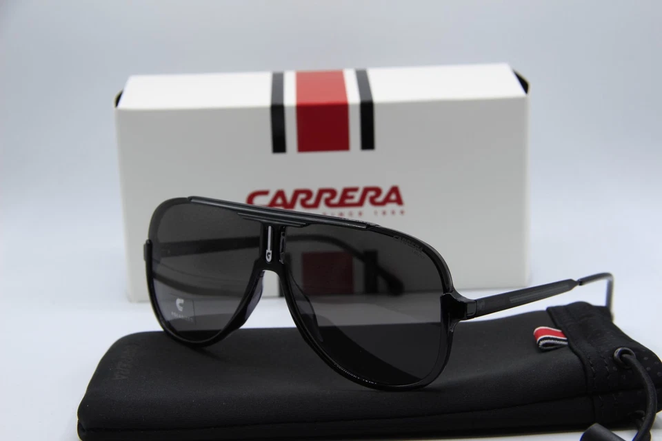 NEW CARRERA 1059/S 08AM9 POLARIZED BLACK AUTHENTIC SUNGLASSES W/CASE 64-11 - Image 1 of 4