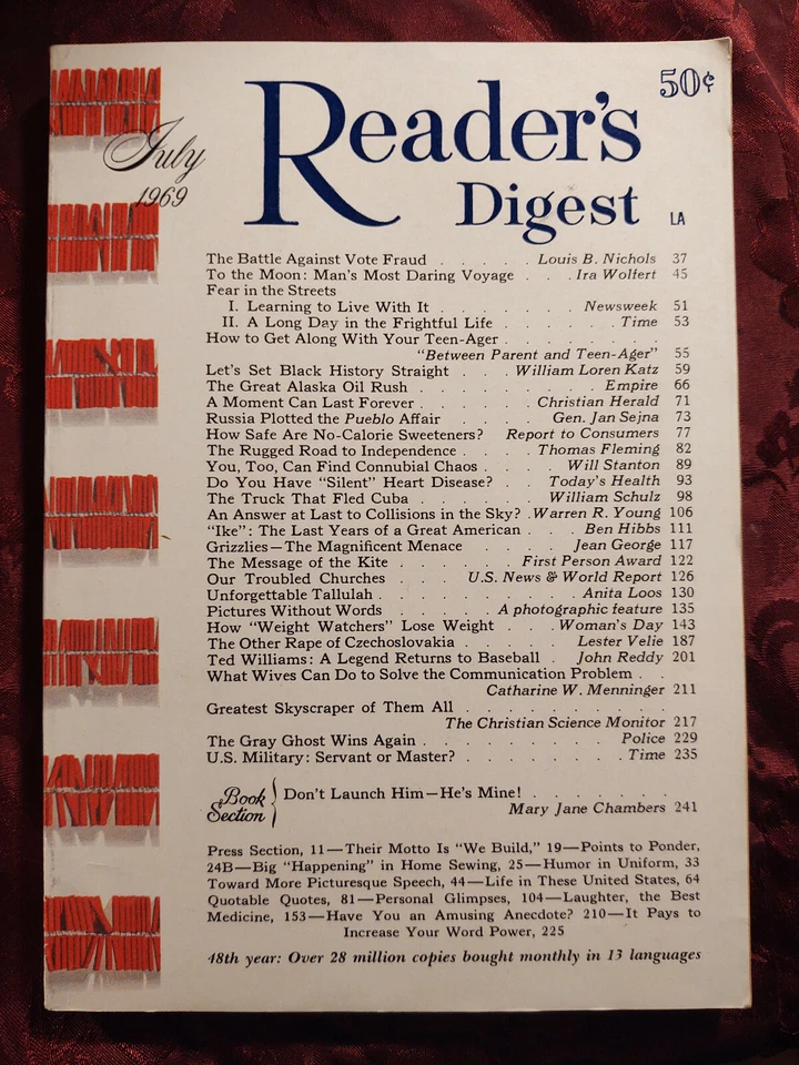 Readers Digest July 1969 Twin Towers Tallulah Bankhead Anita Loos Ted Williams - Image 1 of 1
