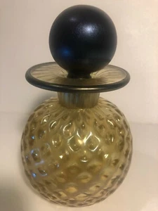 Iridescent DIMPLED Glass Perfume Bottle W/Matching STOPPER - Picture 1 of 10