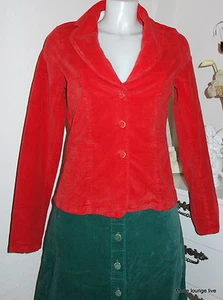 King Louie Cable Chaqueta Cordón Rosa Pana Rojo Red Sienna Americana Terciopelo - Imagen 1 de 2