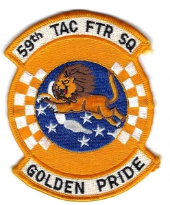 PATCH USAF 59TH TAC FTR SQ TFS GOLDEN PRIDE EGLIN AFB FS-26B - Picture 1 of 1