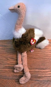 Ty Beanie Buddy Stretch Ostrich Bird Plush Toy Stuffed Animal Vintage NWT - Picture 1 of 2