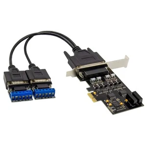 Parallelport DB25 25-Polige PCIE-Riser-Karte PCIe X1 17V352 2SRS232/RS485 K7240 - Bild 1 von 6