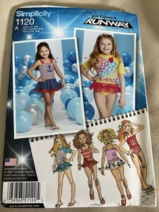 Simplicity Project Runway # 1120 Sewing Patterns/ Child Swimsuits. Size 3-8 - Picture 1 of 2