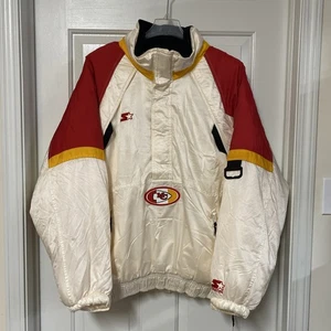 Vintage 90s Starter Pro Line Kansas City Chiefs NFL Puffer Jacket Mens XL - Picture 1 of 14