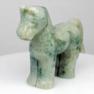 π 168.15ct Horse Carving Natural Green Jade - Handcraft, Untreated Myanmar Gem - Picture 1 of 7