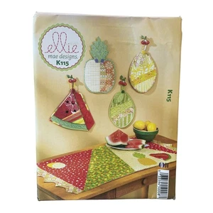 Ellie Mae Designs K115 festliche Obst Topflappen & Tischaufsatz Muster UNGESCHNITTEN SEHR GUTER ZUSTAND - Bild 1 von 2