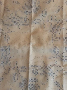 Fabric 6 Stamped Cross Stitch Flower Panels 17 1/2 L X 17 1/2 W Multicolor - Picture 1 of 3