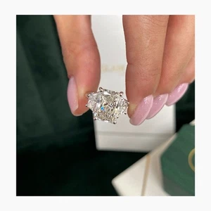 Radiant Diamond Ring IGI Certified VS1 F 4.95 Carat Lab created 14K White Gold - Picture 1 of 14