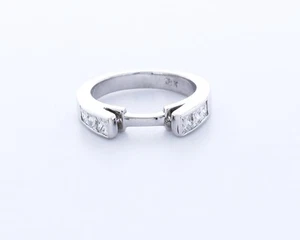 Fede Nuziale Cattedrale 0,3 CT Diamanti Creati in Laboratorio E/VS2 Principessa Oro Bianco 18K - Foto 1 di 4