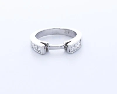 0.3 CT Lab-Created Diamonds E/VS2 Princess 18K White Gold Cathedral Wedding Ring - Image 1 of 4