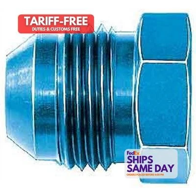 Aeroquip FCM3718, One #16 Alm Flare Plug Aluminum Blue Performance Racing Parts - Image 1 of 4