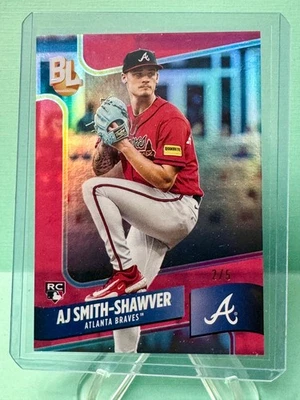 2024 Topps Big League AJ SMITH Shawyer RC WR-11 wrapper Redemption Red FOIL 2/5 - Image 1 of 3