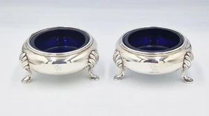 VICTORIAN STERLING SILVER CAULDRON SALT CELLARS Sheffield 1874 - Picture 1 of 6