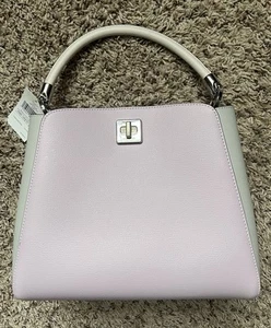 KATE SPADE PHOEBE VIOLET MIST~ COLOR BLOCK GRAINED LEATHER Large - Picture 1 of 5