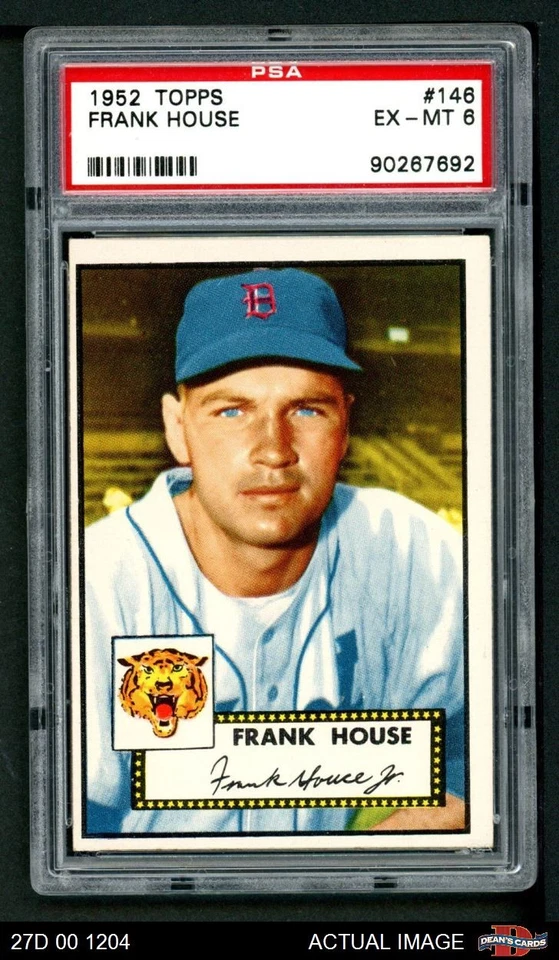 1952 Topps #146 Frank House CRM Tigers COMMON VARIATION PSA 6 - EX/MT - Image 1 of 1