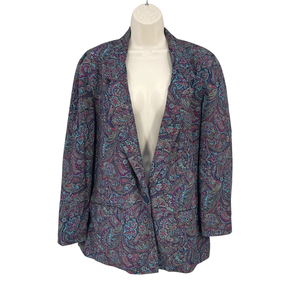 Blazer Norton McNaughton Mujer Paisley Academia Colorido EE. UU. Boho Floral Talla 14 Foto 1 de 4