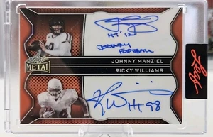2025 Johnny Manziel & Ricky Williams 1/1 Leaf Metal Authentics Heisman Auto🔥 🔥 - Picture 1 of 4