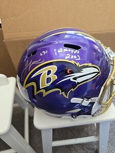 Jamal Lewis Autographed Full Size Helmet Unique Inscription Baltimore Ravens