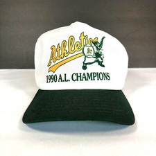 Vintage 1990 AL Champions Oakland Athletics A's High Crown Snapback Cap New Era