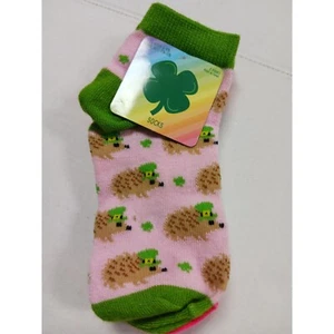 2 Pairs of St Patrick's Day Girls Socks Shoe sz 7 1/2-3 1/2 - Picture 1 of 3