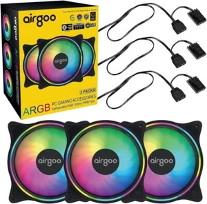 Airgoo For CORSAIR iCUE ELITE (ARGB) Black 120mm PWM 3 Fan Kit - Picture 1 of 4