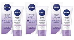NIVEA Sensitive Day Cream SFP 15 Face Cream and Moisturiser 50 Ml -3 PACK - Picture 1 of 3