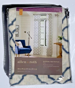 NUOVO ALLEN + ROTH Grigio # 3728096 NAVY Asta Tasca/Pannello Tab Posteriore Lowe's 50" X 95" - Foto 1 di 8