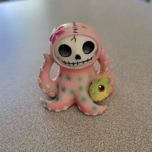 Summit Collection FurryBones Oktopus Figur rosa Tentakel Totenkopf Fisch - Bild 1 von 6
