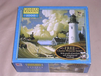 NUEVO 2004 Dreamers Lighthouse Ocean Rocks Niños Bandera 1000 Piezas Puzzle Wysocki Foto 1 de 4