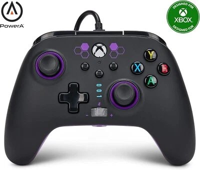 PowerA Enhanced Wired Controller USB Gamepad Purple Hex Black 1524525-01 from JP - Image 1 of 4