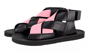 PRADA Leder Laufsteg Roemer Sandalen - 2X3048 - Schwarz Pink - NEU - 6 40 - Bild 1 von 11