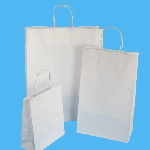 125-300 Premium Papiertragetaschen m. Kordelgriff weiß 90-110g/m² versch. Größen - Bild 1 von 1