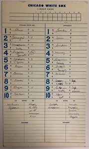 Chicago White Sox @ Baltimore Orioles-April 28, 1981 Visitors Dugout Lineup Card - Picture 1 of 4