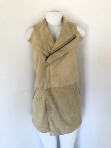 Jarbo Beige Suede Leather Vest Jacket Cool Unique Sz 34 M - Picture 1 of 7