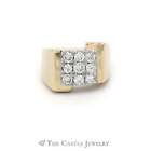 1Cttw Square Diamond Cluster Gents Ring In 14Kt Yellow Gold