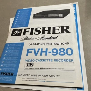 Original Fisher Operating Instruction Manual for FVH-980 VHS Cassette Recorder! - Picture 1 of 2
