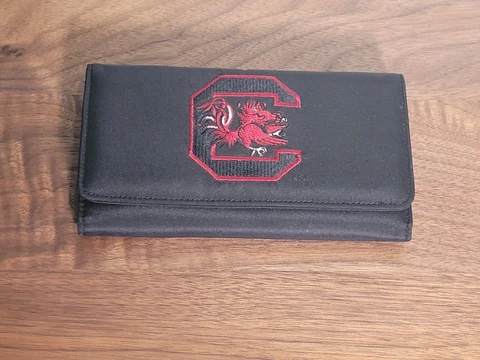 Officially Licensed South Carolina Gamecocks Women's Tri-Fold Wallet - Black Cover