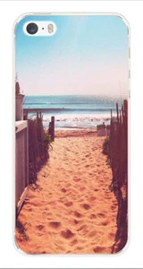 Coque en silicone imprimée compatible Apple iPhone SE Chemin de plage - Picture 1 of 3