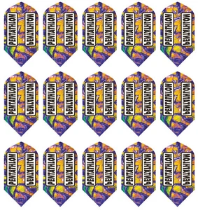 5 juegos de vuelos de dardos delgados pentatlón - envíos con seguimiento - remolino azul amarillo - Imagen 1 de 1