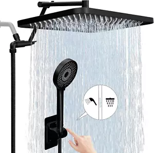 13" Rainfall Shower Head with Handheld Spray Combo, Dual Waterfall Showerhead Bu - Picture 1 of 7