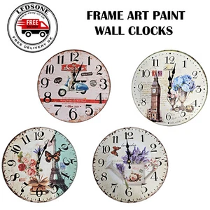 LEDSone Shabby Chic Antik Wanduhr Patchwork Rustikal Retro Küche Wohndeko - Bild 1 von 35