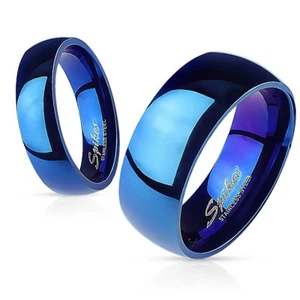 Anello Uomo Donna Per Coppia In Acciaio Inox Blu Wedding Ring BLUE R004 - Picture 1 of 1