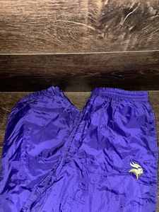 Vintage Minnesota Vikings Windbreaker Pants Mens XL Purple Track Swishy NFL Y2K - Picture 1 of 10