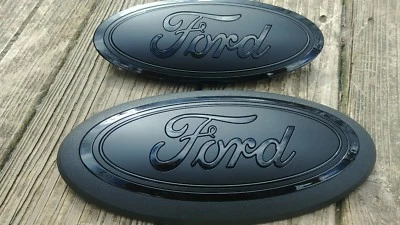 2018-20 F150 custom GRILL AND TAILGATE emblem MATTE/GLOSS BLACK, no front camera - Image 1 of 4