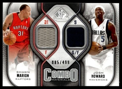 Combo materiales usados para juegos 2009-10 SP Shawn Marion/Josh Howard 085/499 #CM-MH Foto 1 de 2