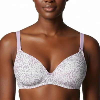 Sujetador acolchado con aros estampado de leopardo Bravado Designs para mujer 36C lila pastel Foto 1 de 4