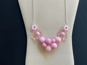 Shades Of Pink Beads Interwoven Adjustable Necklace - Imagen 1 de 4