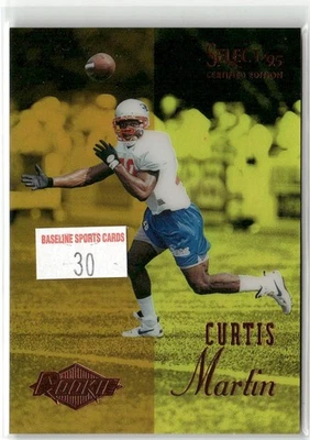 1995 Select Certified #117 Curtis Martin Rookie Mirror Gold Patriots RC - Image 1 of 2