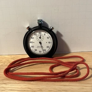 Vintage Sears Switzerland Black Stop Watch Shock Resistant - Picture 1 of 6